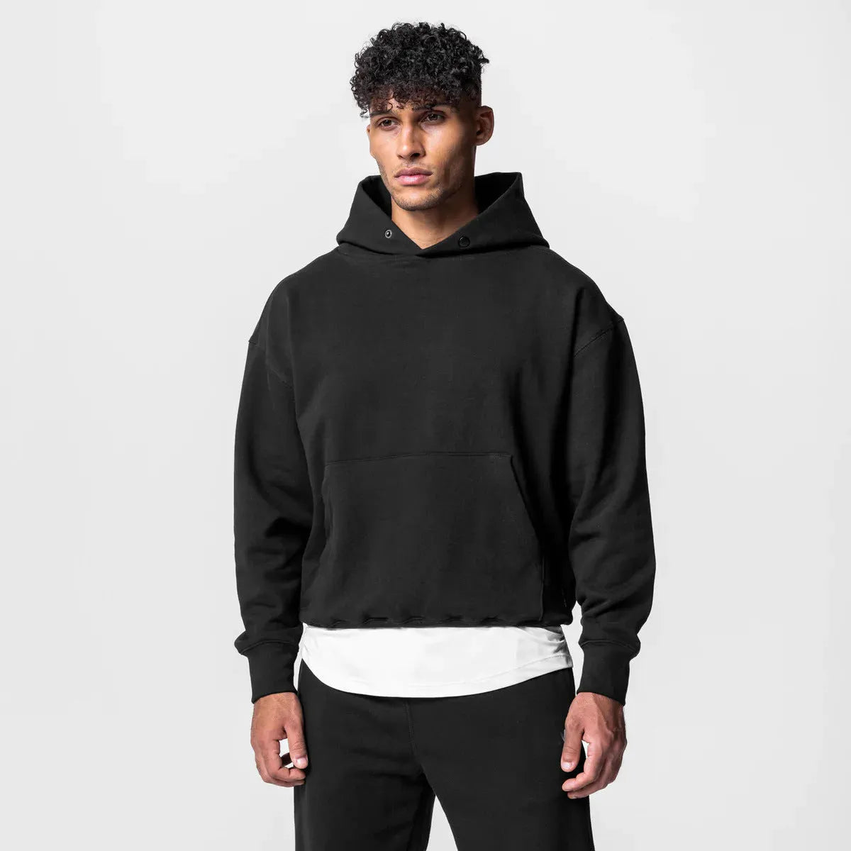Loose American Style Exercise Workout Outfit Men's Trendy Casual Hooded Cotton Sweater Sweatpants Two-piece Set - Bellarte Enchanté Loose American Style Exercise Workout Outfit Men's Trendy Casual Hooded Cotton Sweater Sweatpants Two-piece Set